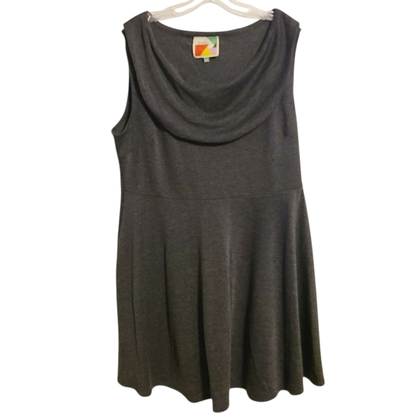 Modcloth Fervour | Women's Gray Sleeveless Dress With Cowl Neckline (Size 2X) - Picture 1 of 11
